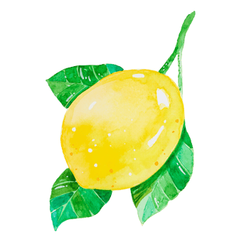 Watercolor lemon fruit png