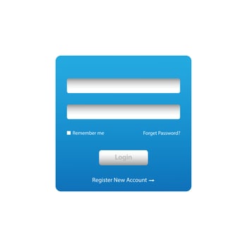 Login screen and Sign In form template for mobile app or website design vector