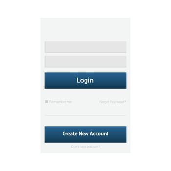Login screen and Sign In form template for mobile app or website design vector