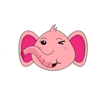 Cute Elephant Sitting Vector Icon Illustration. Elephant Mascot Cartoon Character. Animal Icon Concept White Isolated. Flat Cartoon Style Suitable for Web Landing Page, Banner, Flyer, Sticker, Card