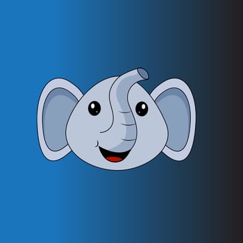 Cute Elephant Sitting Vector Icon Illustration. Elephant Mascot Cartoon Character. Animal Icon Concept White Isolated. Flat Cartoon Style Suitable for Web Landing Page, Banner, Flyer, Sticker, Card