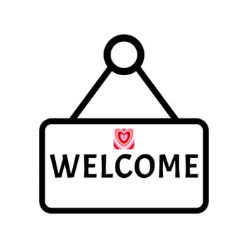 welcome sign icon on white background vector