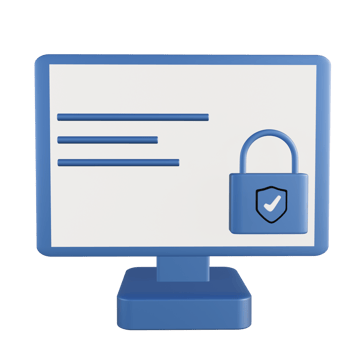 Computer with blue padlock 3d icon, suitable for additional elements in template, poster and banner designs png