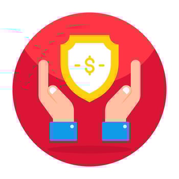 A flat design icon of financial safety vector