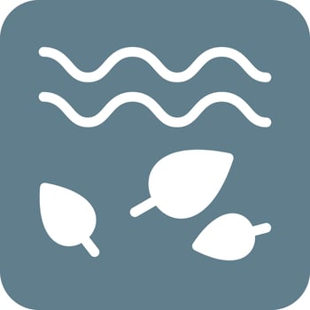Leaves in Wind Glyph Round Background Icon vector