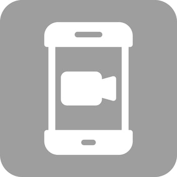 Video App Glyph Round Background Icon vector