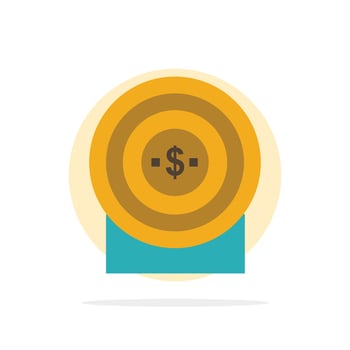 Target Money Achievement Target Abstract Circle Background Flat color Icon vector