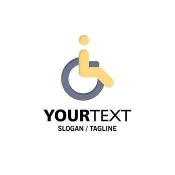 Wheelchair Bicycle Movement Walk Business Logo Template Flat Color vector
