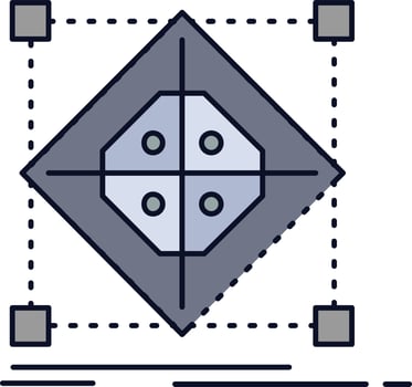 Architecture cluster grid model preparation Flat Color Icon Vector