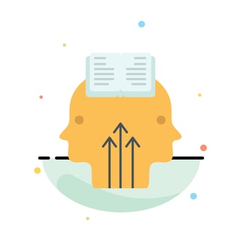Mind Reading Programming Man Abstract Flat Color Icon Template vector