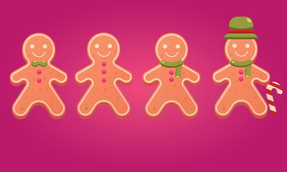 Gingerbread man gingerbread set. Merry Christmas and Happy New Year. vector