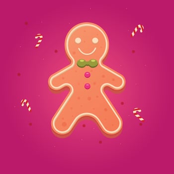 Gingerbread Man. Merry Christmas and Happy New Year. vector