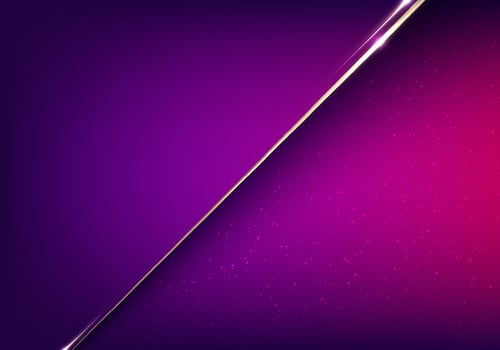 Abstract luxury purple and pink gradient paper cut background with golden diagonal line and glitter lighting effect vector