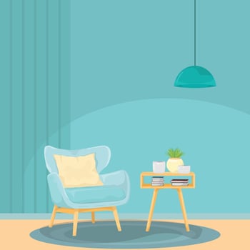 Interior Design Illustration with Arm Chair vector
