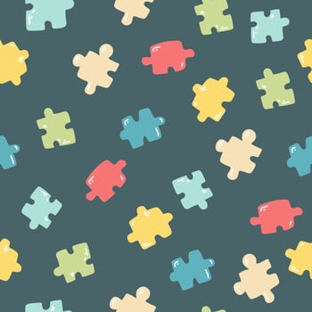 Color puzzles vector background and texture Vector seamless pattern for children, fabrics, clothes, wallpaper, nursery. Hand drawing,