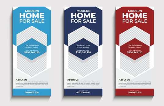 Real estate roll up banner template vector