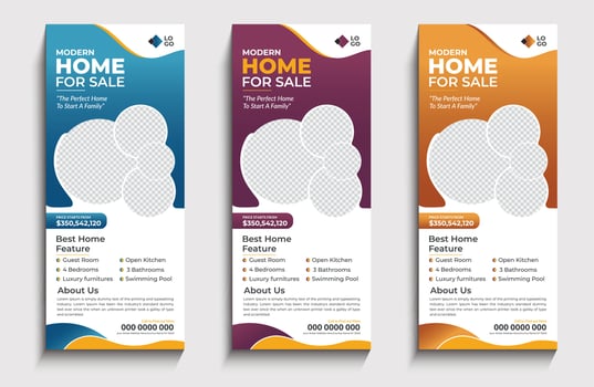 Real estate roll up banner template vector