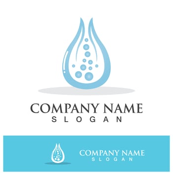 Blue water drop vector logo icon