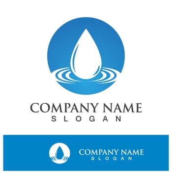 Blue water drop vector logo icon