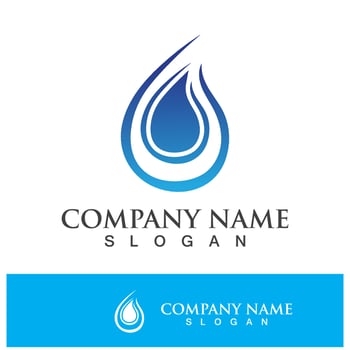 Blue water drop vector logo icon