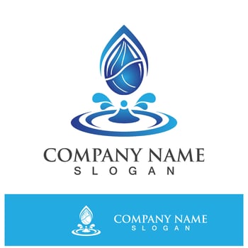 Blue water drop vector logo icon