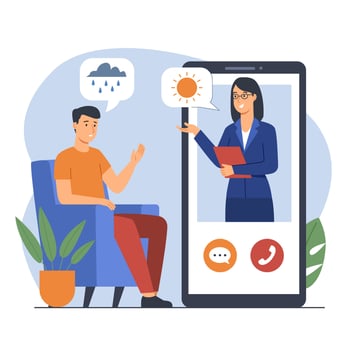 Mental Health Online Counseling Concept vector