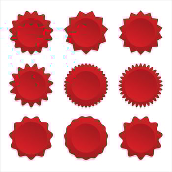 Collection of red blank labels sale or discount sticker vector illustration
