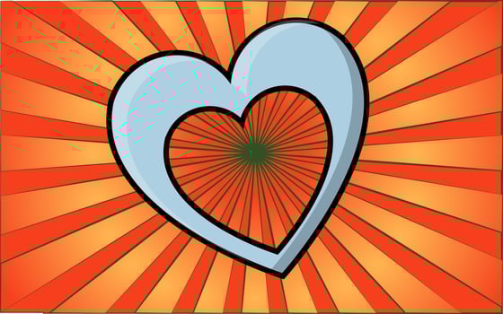 Simple flat icon of a beautiful  hearts for the feast of love Valentine's Day or March 8th. Vector illustration
