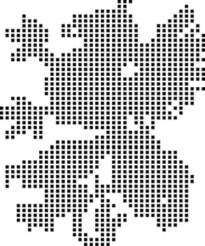 Standing lion dots illustration. Heraldic design element for logo or emblem. Heraldry beast vector