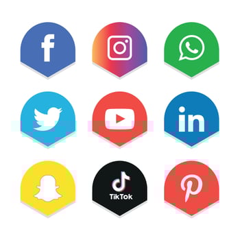 Social media icons set Logo Vector Illustrator