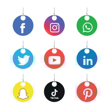 Social media icons set Logo Vector Illustrator