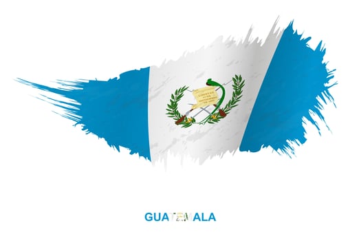 Flag of Guatemala in grunge style with waving effect. vector