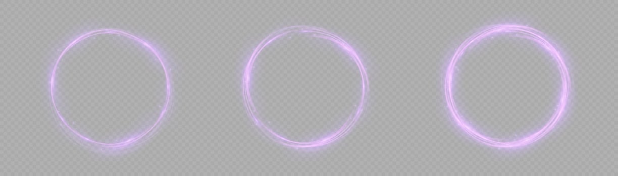 Sign of an ethereal fire portal with a strange spark of flame. Modern magic circle of witches with runes.  Decor elements for a wizard, shaman, medium. Glowing trail effect. vector
