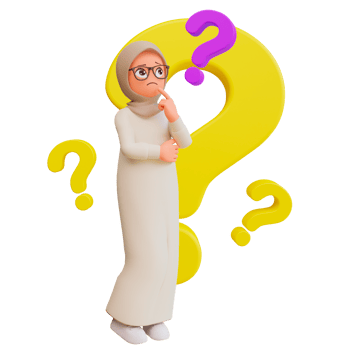 Young businesswoman with question mark png