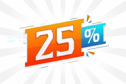 25 discount marketing banner promotion. 25 percent sales promotional design. vector