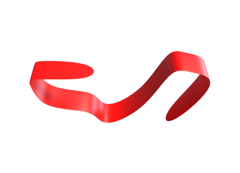 Red ribbons. 3d render png