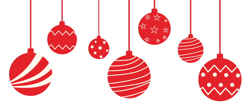 Red Christmas balls clipart PNG