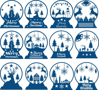 Christmas Snow Globe Paper Cut vector