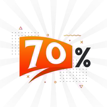 70 discount marketing banner promotion. 70 percent sales promotional design. vector