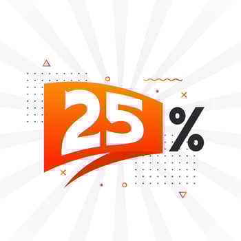 25 discount marketing banner promotion. 25 percent sales promotional design. vector
