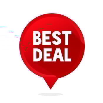 Best deal banner, vector illustration isolated on white background.