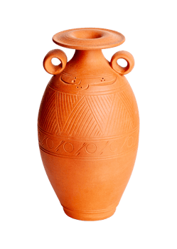 A brown clay jug isolated on a white background png