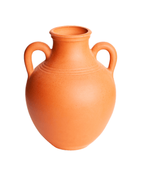 A brown clay jug isolated on a white background png