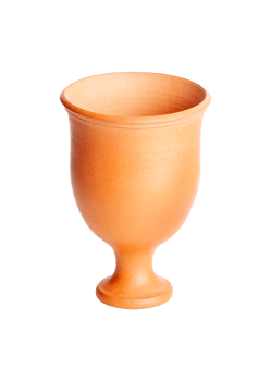 A brown clay bowl isolated on a white background png