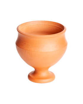 A brown clay bowl isolated on a white background png