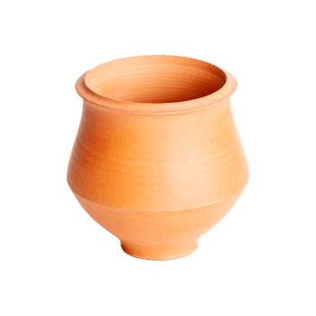A brown clay bowl isolated on a white background png