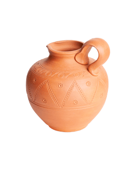A brown clay jug isolated on a white background png