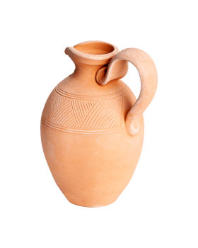 A brown clay jug isolated on a white background png