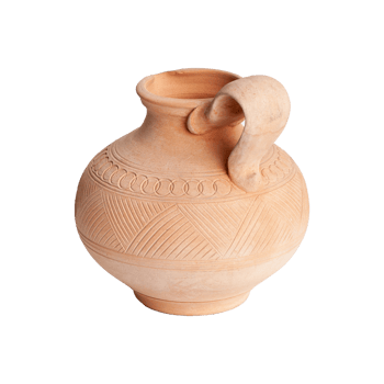 A brown clay jug isolated on a white background png