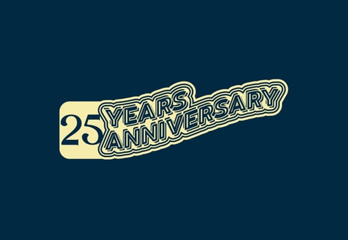 25 years anniversary logo and sticker design template vector